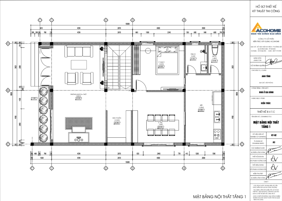 Mặt bằng nhà phố hiện đại mặt tiền 8m